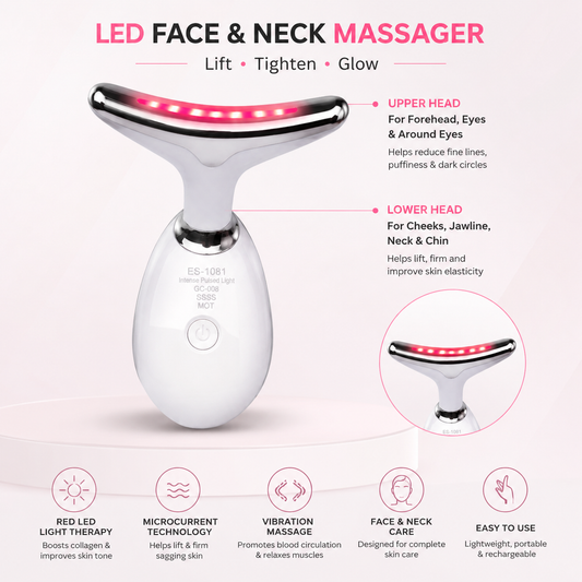 7-in-1 Facial LED Massager, 1 year Warranty + Premium Quality